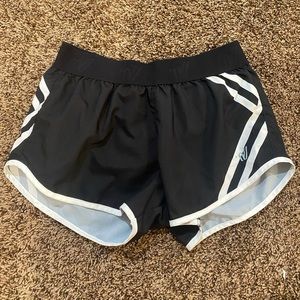 Black varsity athletic shorts